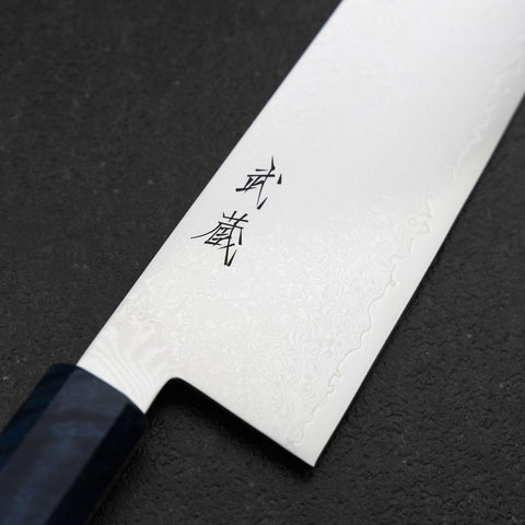 Gyuto VG-10 Damascus Blue Birch Handle 240mm