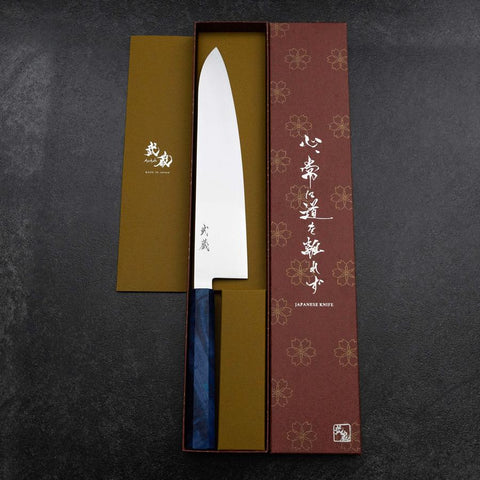 Gyuto VG-10 Damascus Blue Birch Handle 240mm