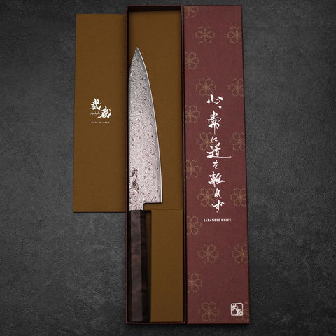 Gyuto VG-10 Damascus Brown Birch Handle 210mm