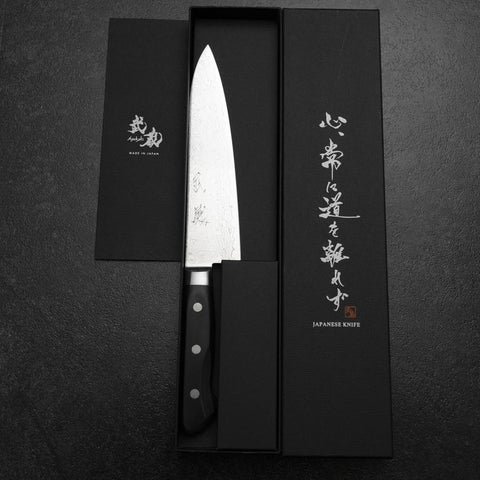 Gyuto VG-10 Damascus Western Black Handle 180mm