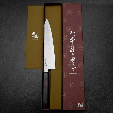 Gyuto VG-10 Damascus Yamanaka Black Urushi Handle 210mm
