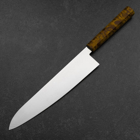 Gyuto VG-10 Damascus Yellow-Brown Birch Handle 240mm