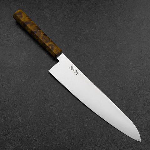 Gyuto VG-10 Damascus Yellow-Brown Birch Handle 240mm