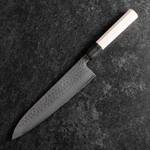 Gyuto VG-10 Tsuchime Damascus Buffalo Magnolia Handle 210mm