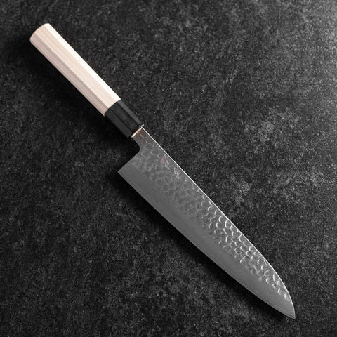 Gyuto VG-10 Tsuchime Damascus Buffalo Magnolia Handle 210mm