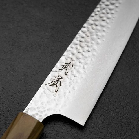 Gyuto VG-10 Tsuchime Damascus Olive Handle 210mm