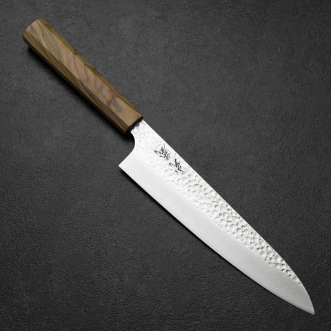Gyuto VG-10 Tsuchime Damascus Olive Handle 210mm