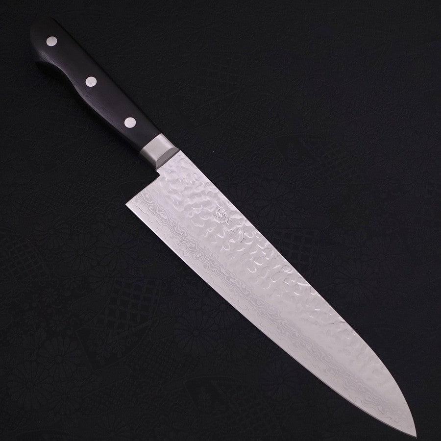 Gyuto VG-10 Tsuchime Damascus Western Black Handle 210mm-[Musashi]-[Japanese-Kitchen-Knives]