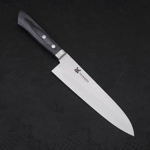 Gyuto VG-10 Tsuchime Damascus Western Dark Blue Handle 180mm