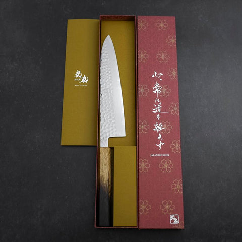 Gyuto VG-10 Tsuchime Damascus Yaki Urushi Handle 210mm