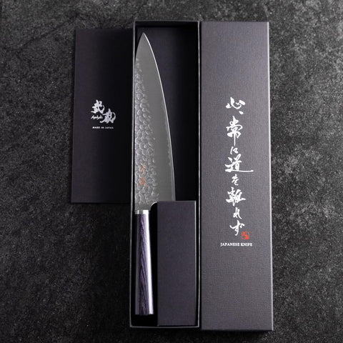 Gyuto VG-10 Tsuchime Oval Purple Handle 200mm
