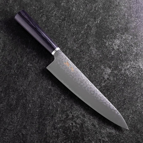 Gyuto VG-10 Tsuchime Oval Purple Handle 200mm