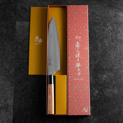 Gyuto VG-5 Tsuchime Buffalo Bubinga Handle 210mm