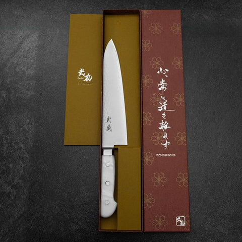 Gyuto VG-5 Tsuchime White Marble Handle 210mm