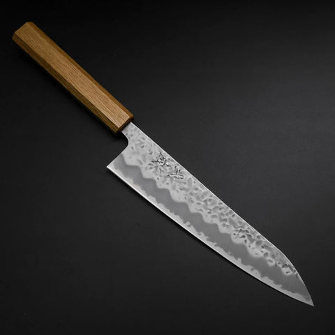 Gyuto White Steel #1 Tsuchime Oak Handle 210mm