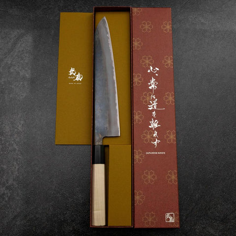 Gyuto White Steel #2 Kurouchi Buffalo Magnolia Handle 240mm