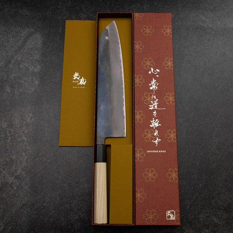 Gyuto White Steel #2 Kurouchi Buffalo Magnolia Handle 240mm（wider width）