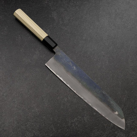 Gyuto White Steel #2 Kurouchi Buffalo Magnolia Handle 240mm（wider width）