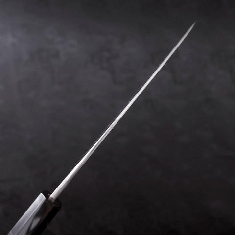 Gyuto White Steel #2 Kurouchi Stainless Clad Chokin Dragon Buffalo Ebony Handle 190mm