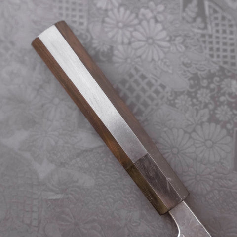 Gyuto White Steel #2 Kurouchi Stainless Clad Chokin Dragon Buffalo Ebony Handle 190mm