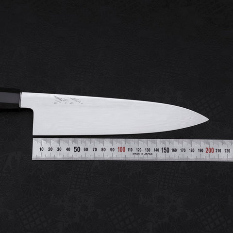Gyuto White Steel #1 Mirror Water Honyaki Buffalo Ebony Handle With Sheath 210mm