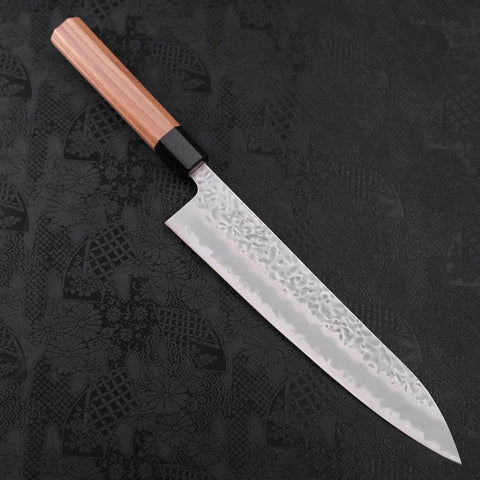 Gyuto White Steel #1 Stainless Clad Tsuchime Walnut Handle 240mm