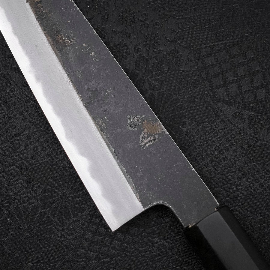 Gyuto White Steel #2 Kurouchi Chokin Dragón Mango de Ébano con Cuerno de Búfalo 210mm