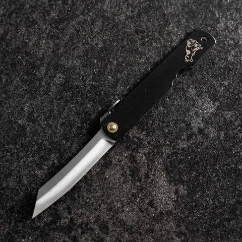 Higonokami Aogami Sternzeichen Hund 80mm Schwarz