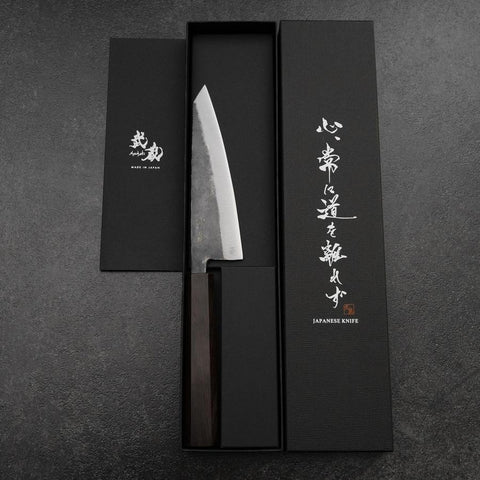 Honesuki Blue Steel #2 Kurouchi Ebony Handle 150mm