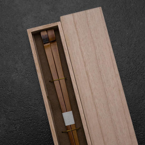 Kagoshima Bamboo Chopsticks 230mm Brown with Paulownia Wooden Box