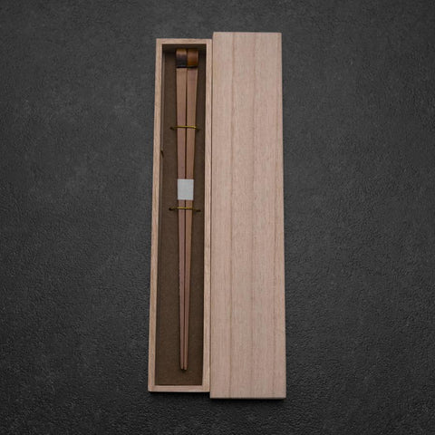 Kagoshima Bamboo Chopsticks 230mm Brown with Paulownia Wooden Box