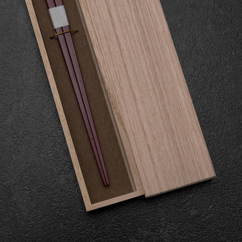 Kagoshima Bamboo Chopsticks 230mm Red with Paulownia Wooden Box