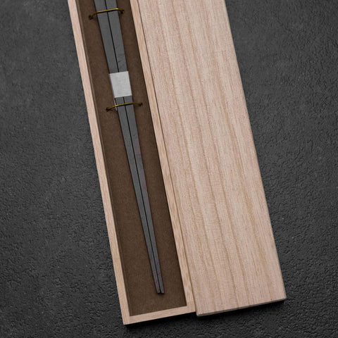Kagoshima Bamboo Chopsticks 23mm Black with Paulownia Wooden Box