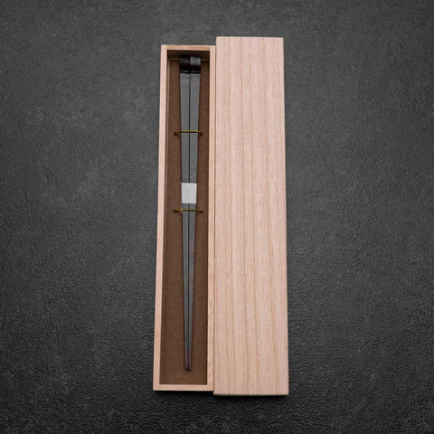 Kagoshima Bamboo Chopsticks 23mm Black with Paulownia Wooden Box