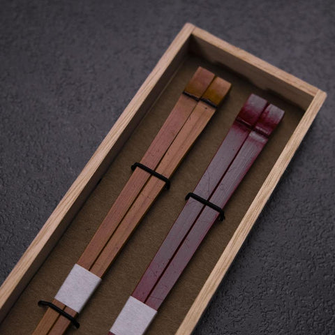 Kagoshima Bamboo Chopsticks Set 23mm Red and Brown with Paulownia Wooden Box