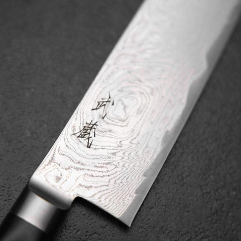 Kiritsuke AUS-10 Damascus Black Western Handle 210mm