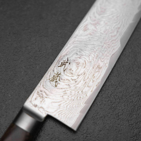 Kiritsuke AUS-10 Damascus Brown Western Handle 210mm