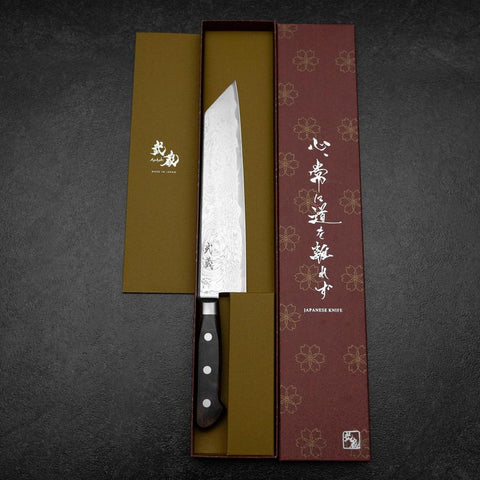 Kiritsuke AUS-10 Damascus Brown Western Handle 210mm