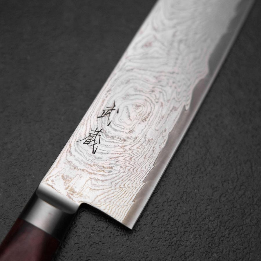 Kiritsuke AUS-10 Damasco Mango Occidental Rojo 210mm