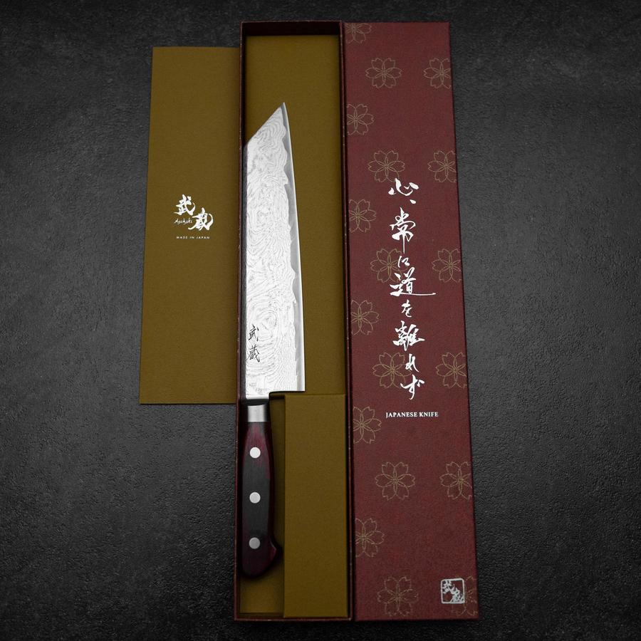 Kiritsuke AUS-10 Damasco Mango Occidental Rojo 210mm