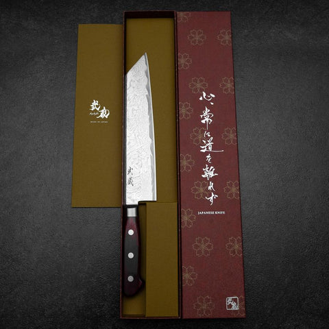 Kiritsuke AUS-10 Damascus Red Western Handle 210mm