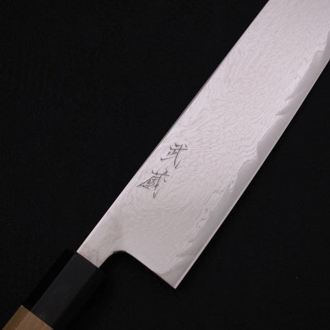Kiritsuke AUS-10 Wave Nickel Damascus Buffalo Magnolia Handle 240mm