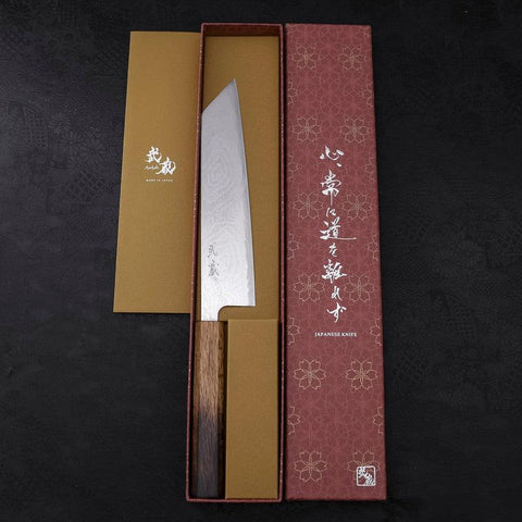Kiritsuke AUS-10 Wave Nickel Damascus Yaki Urushi Handle 210mm