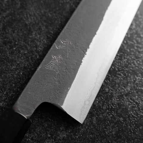 Kiritsuke Blue Super Kurouchi Damas Manche Buffle et Ébène 210mm