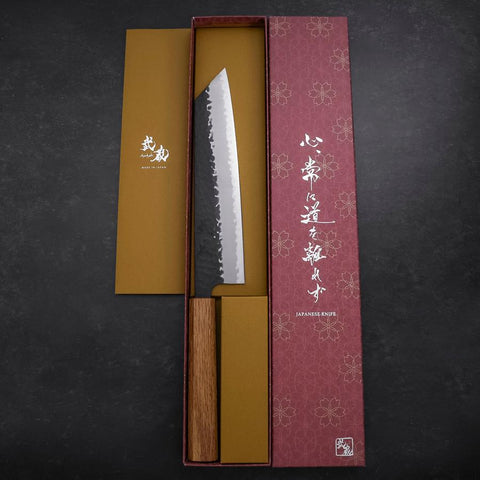 Kiritsuke Blue Super Kurouchi Tsuchime Oak Handle 210mm