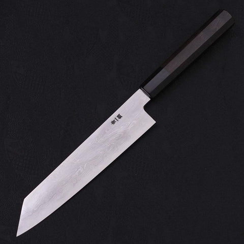 Kiritsuke Blue Steel #1 Suminagashi Buffalo Ebony Handle 200mm