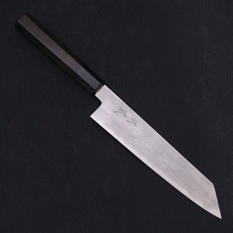 Kiritsuke Blue Steel #1 Suminagashi Buffalo Ebony Handle 200mm-[Musashi]-[Japanese-Kitchen-Knives]