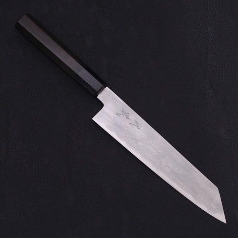 Kiritsuke Blue Steel #1 Suminagashi Buffalo Ebony Handle 200mm