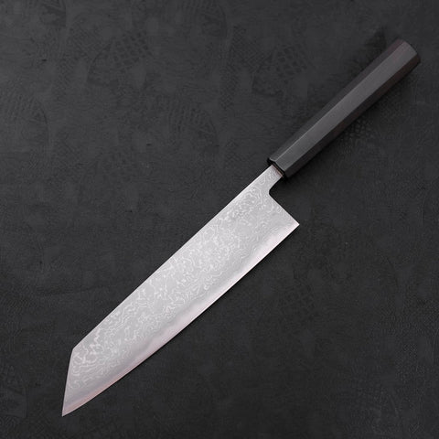 Kiritsuke Blue Steel #2 Damascus Buffalo Ebony Handle 210mm