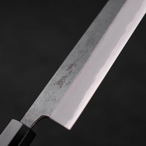 Kiritsuke Blue Steel #2 Kurouchi Buffalo Teak Handle 210M